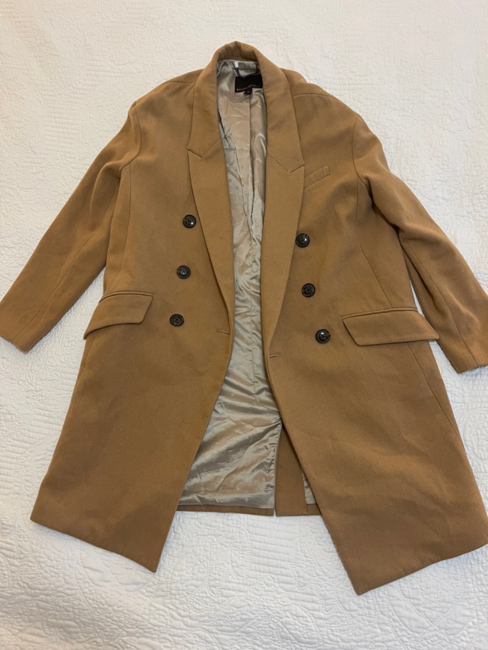 Banana Republic Double-Breasted Camel Brown Coat